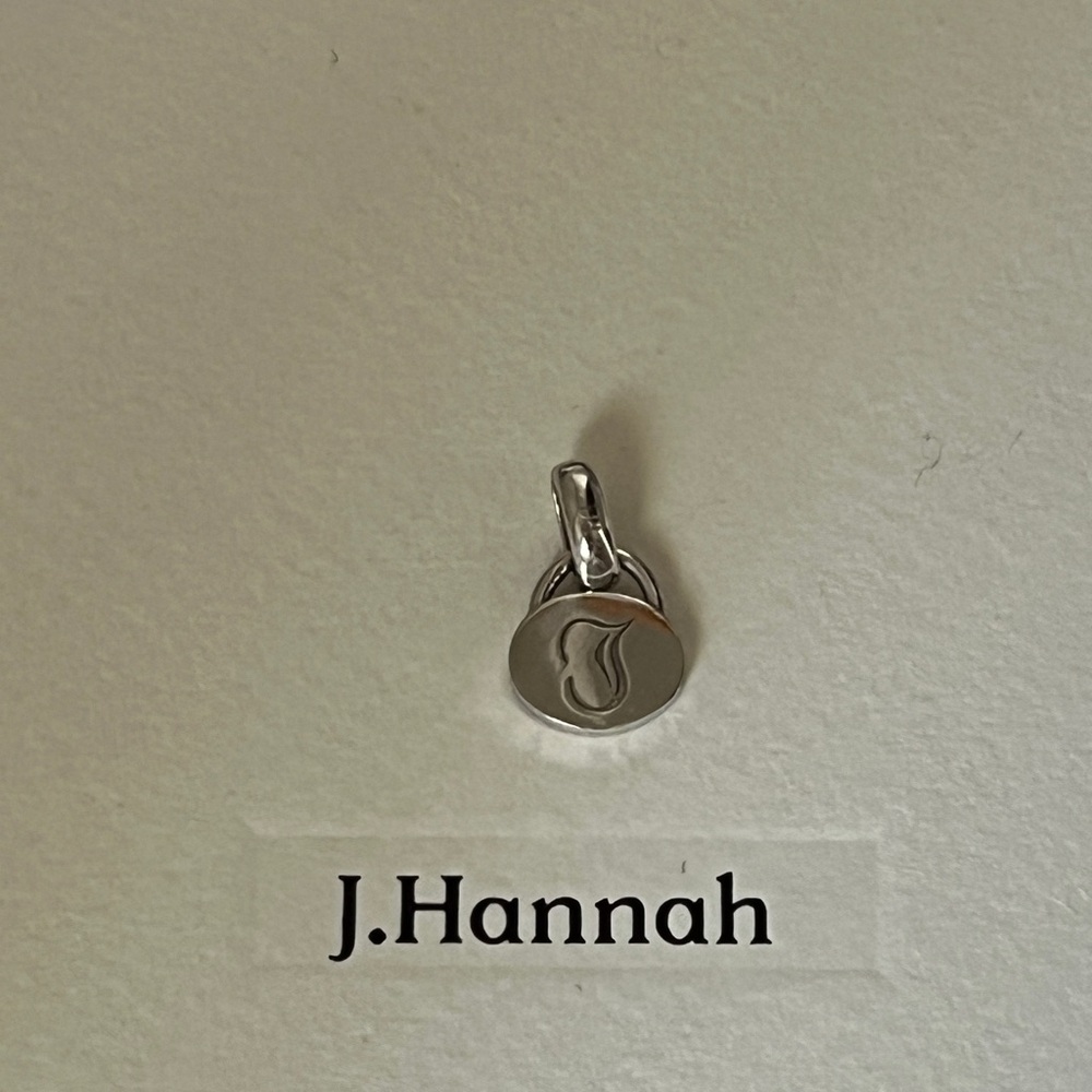 J. Hannah EAST WEST SIGNET PENDANT  14k White Gold